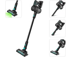 OOQE V-POWER TURBO All-in-One Professionele Draadloze Steelstofzuiger | Sterke Turbo Motor | AeroPulse: Hoge Luchtstroom | Led ClearVision | Gaat Beschadiging Vloer Tegen | Ergonomisch: Gaat Belasting Gewrichten Tegen | Zelf Staand Ontwerp | Zwart