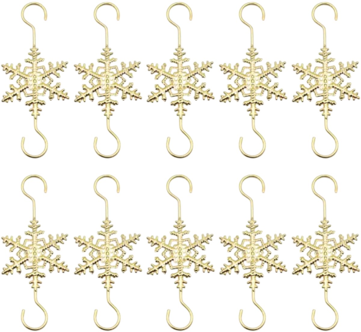 QTTVBTNA 10 stuks kerst sokhouders - metalen ophanghaken - decoratieve haak voor kerstboom, open haard & tafel - geen spijkers nodig - goud/zilver - klein formaat