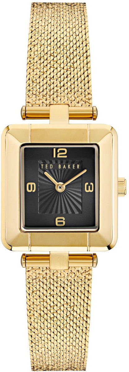 Ted Baker Mayse Analoog Horloge Zwart En Goud Case: 100% Stainless Steel | Armband: 100% Mesh 24 BKPMSF305W0