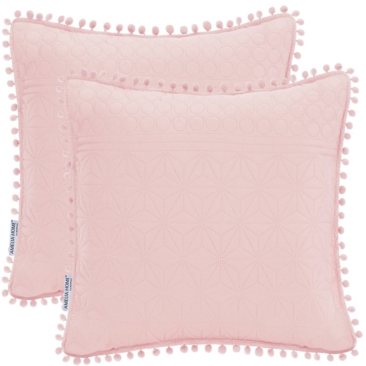 Decoratieve Kussenhoezen Poederroze 45x45 cm - Set van 2