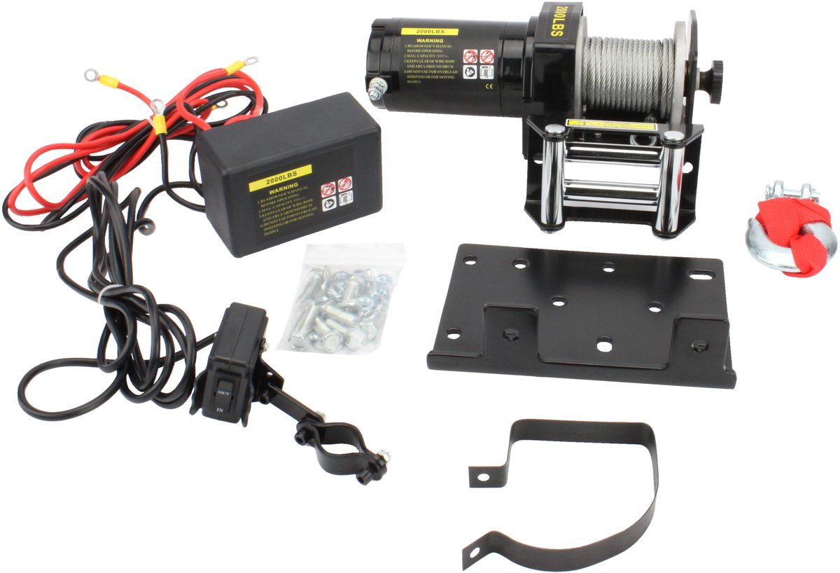 Elektrische lier 2000 lbs (907 kg) – Staalkabel Ø4,8 mm – 9 meter