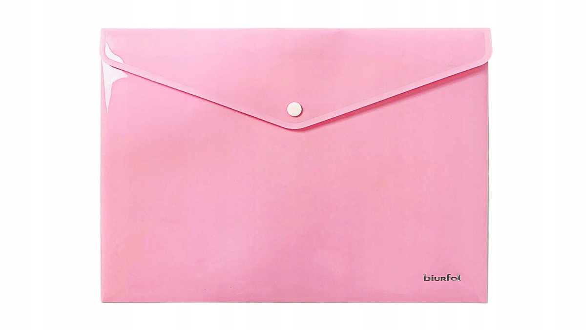 Biurfol A4 PP Pastelkaart - Roze Documentenmap met Drukknop