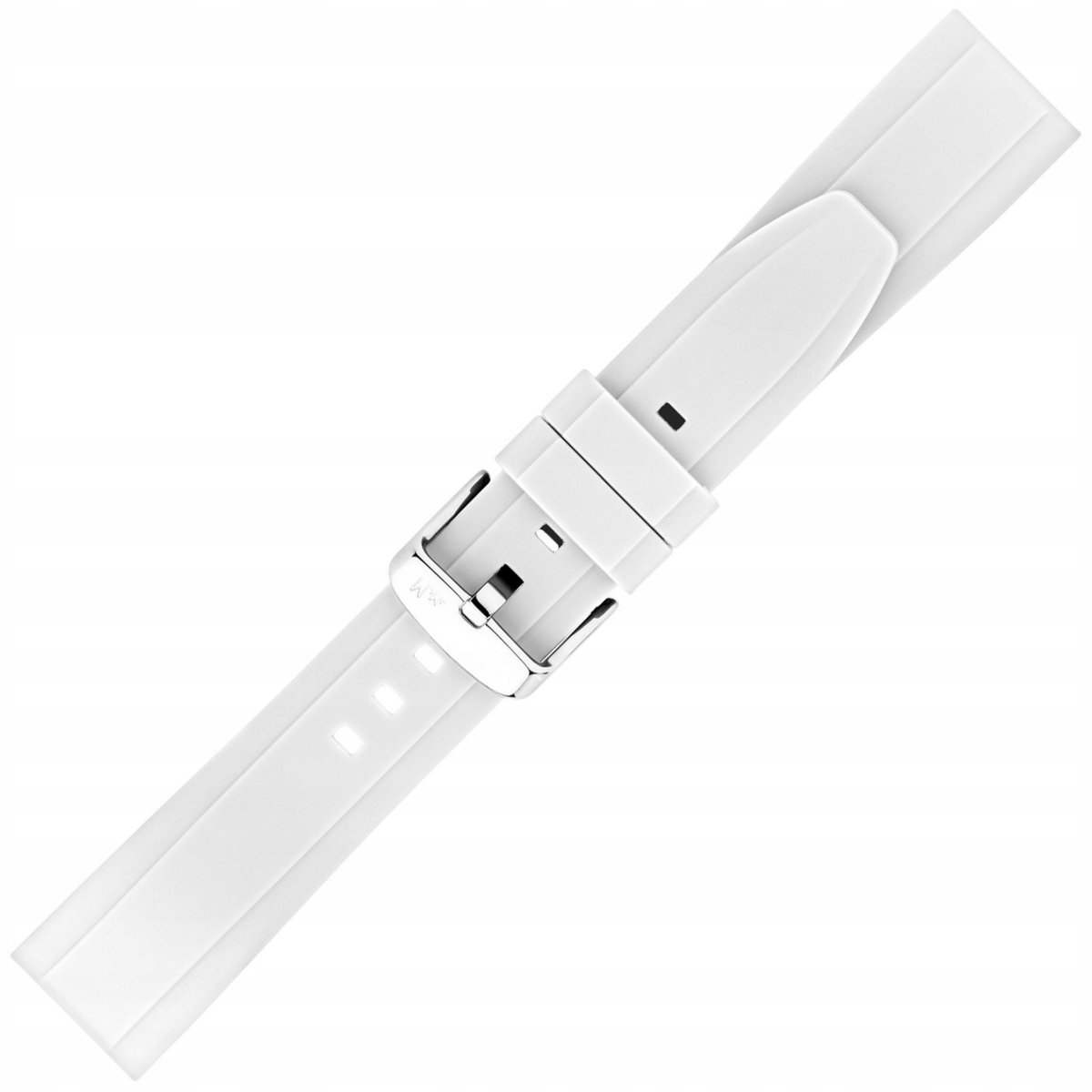 Morellato Horlogeband - Wit, 22mm Breed, Zilverkleurige Gesp