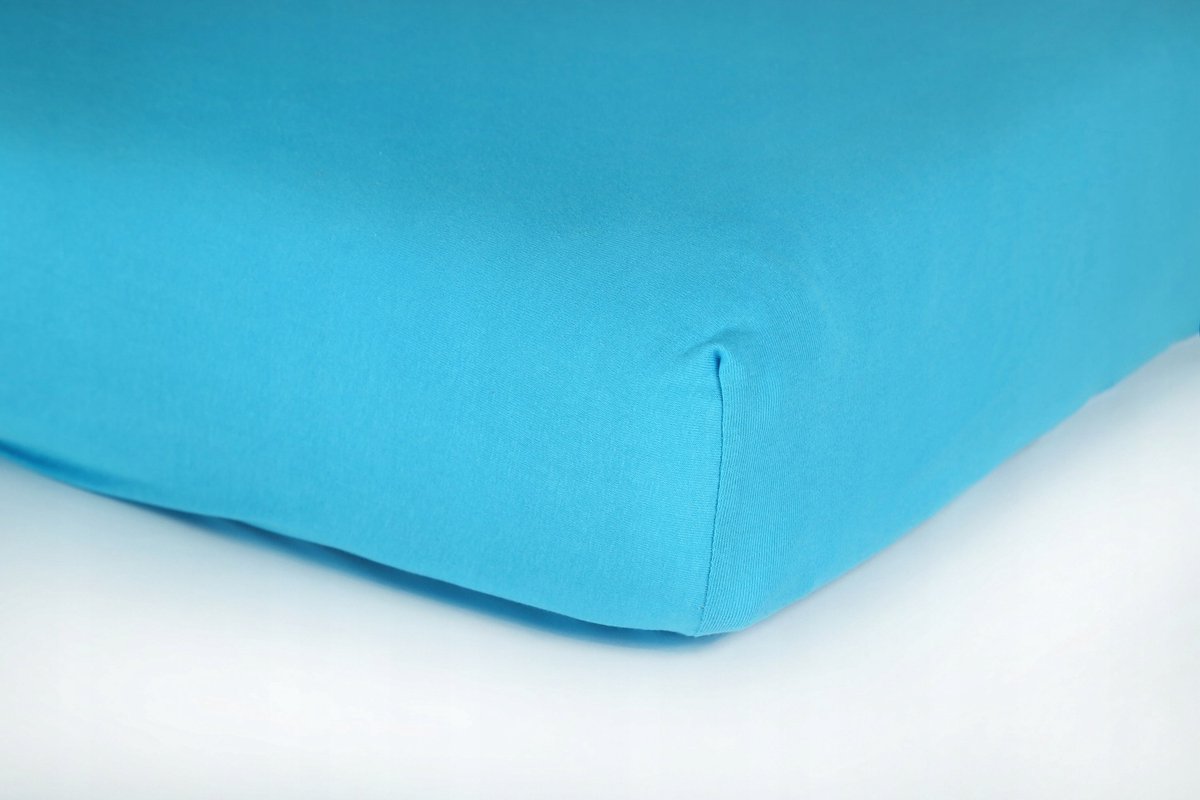 Jersey hoeslake met elastiek 140x200 cm - Turkoois