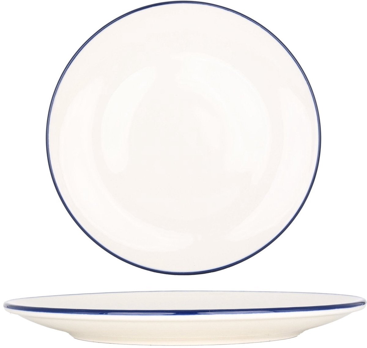 Bonna Dinerbord - Linea Blue - Porselein - 27 cm - set van 6