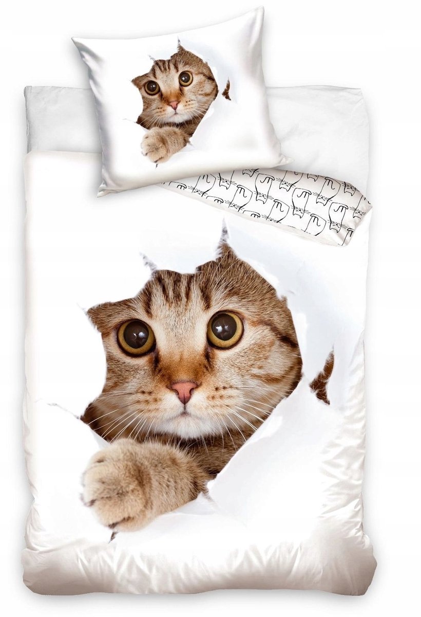 Cat Curious Dekbedovertrek - Eenpersoons - 140 x 200 cm