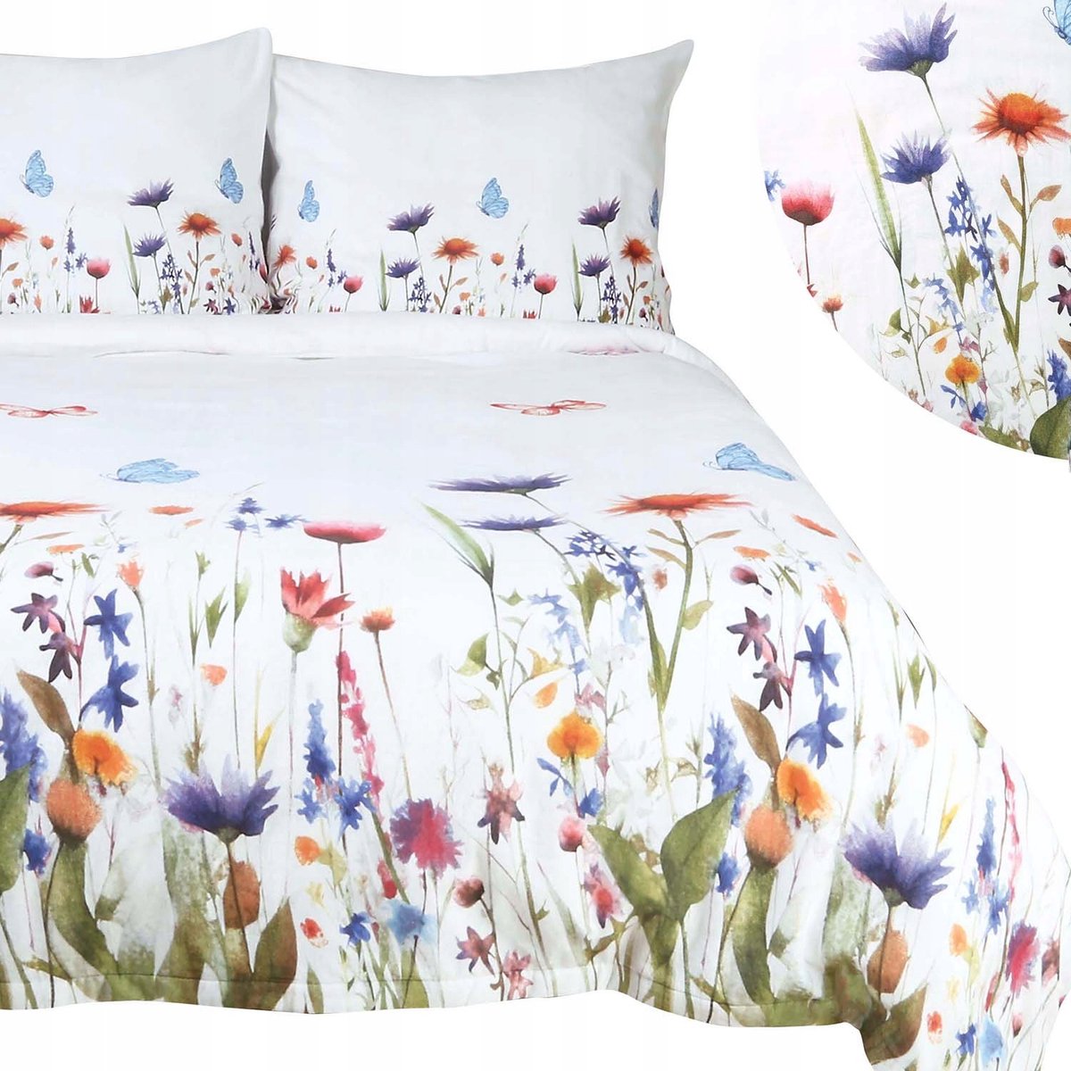Flanel Flanellen Dekbedovertrekset 140x200cm Bloemen & Vlinders