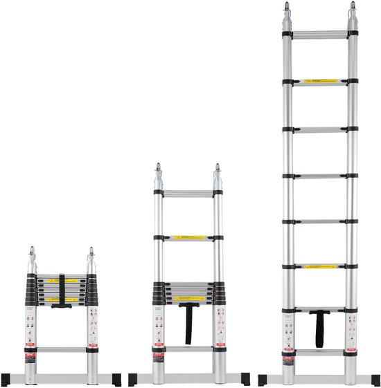 Trap Loop Ladder VEVOR Telescopische Ladder, Trap, Vouwladder, Uitschuifbare Ladder, 2,4 ...