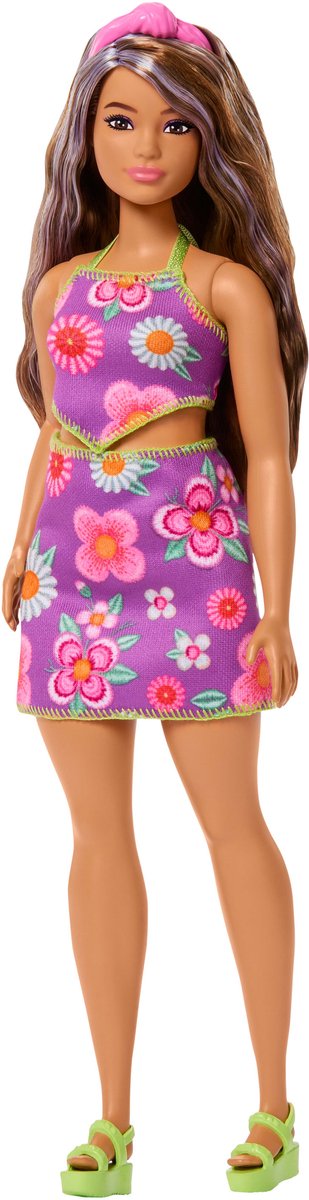 Barbie Fashionista Floral Outfit Pop Roze Kinderen van Merkloos — afbeelding 3