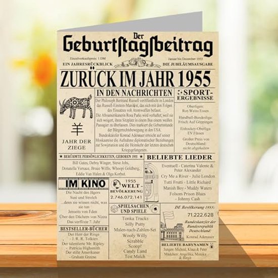 Verjaardagskaarten voor Mannen en Vrouwen - Back in 1955 Krant ...