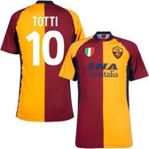 COPA - AS Roma 2001 - 02 Retro Voetbalshirt + Totti 10 - Heren - Rood - Oranje - M