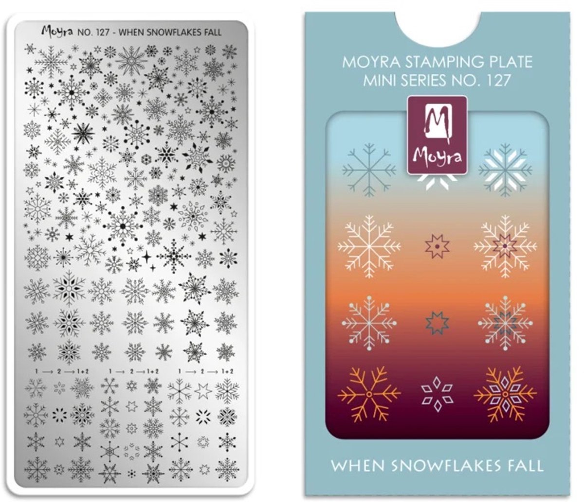 Moyra Mini Stamping Plate 127 WHEN SNOWFLAKES FALL