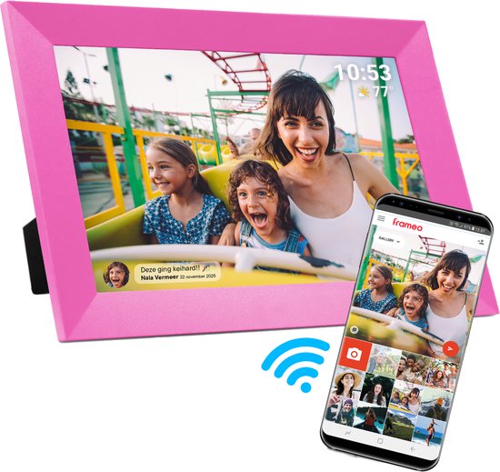 Denver Digitale Fotolijst - Speciaal voor kinderen - Frameo App - Fotokader - Touchscreen - PFF1023 Roze