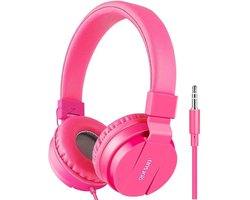 iPad Koptelefoon Kinderen - Hoofdtelefoon Kids Verstelbaar - On-Ear Volumebegrenzing - Roze