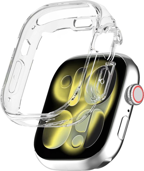 Hoesje - Geschikt voor Apple Watch 11 (46 mm) - Sterk & Shockproof - Smartwatch Full Bumper Hoes - Siliconen Case Cover - Transparant