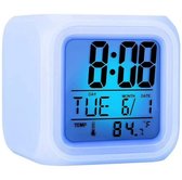 longziming -Digitale Kinderwekker met 7 Kleurveranderende LED Nachtlamp – Multifunctionele Klok met Temperatuurweergave, Datum en Alarmfunctie – Kubusvormige Wekker voor Jongens en Meisjes, Perfect Cadeau voor Verjaardag of Schoolstart