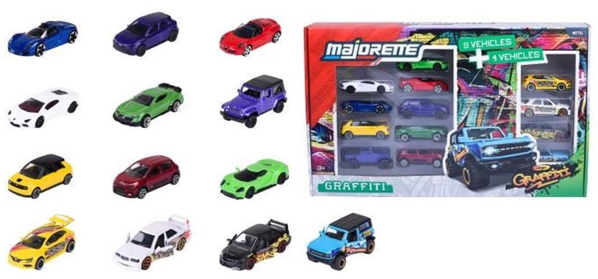 MAJORETTE - Majo SL Set13Pcs Graffiti 9+4 Exclu - vanaf 3 jaar
