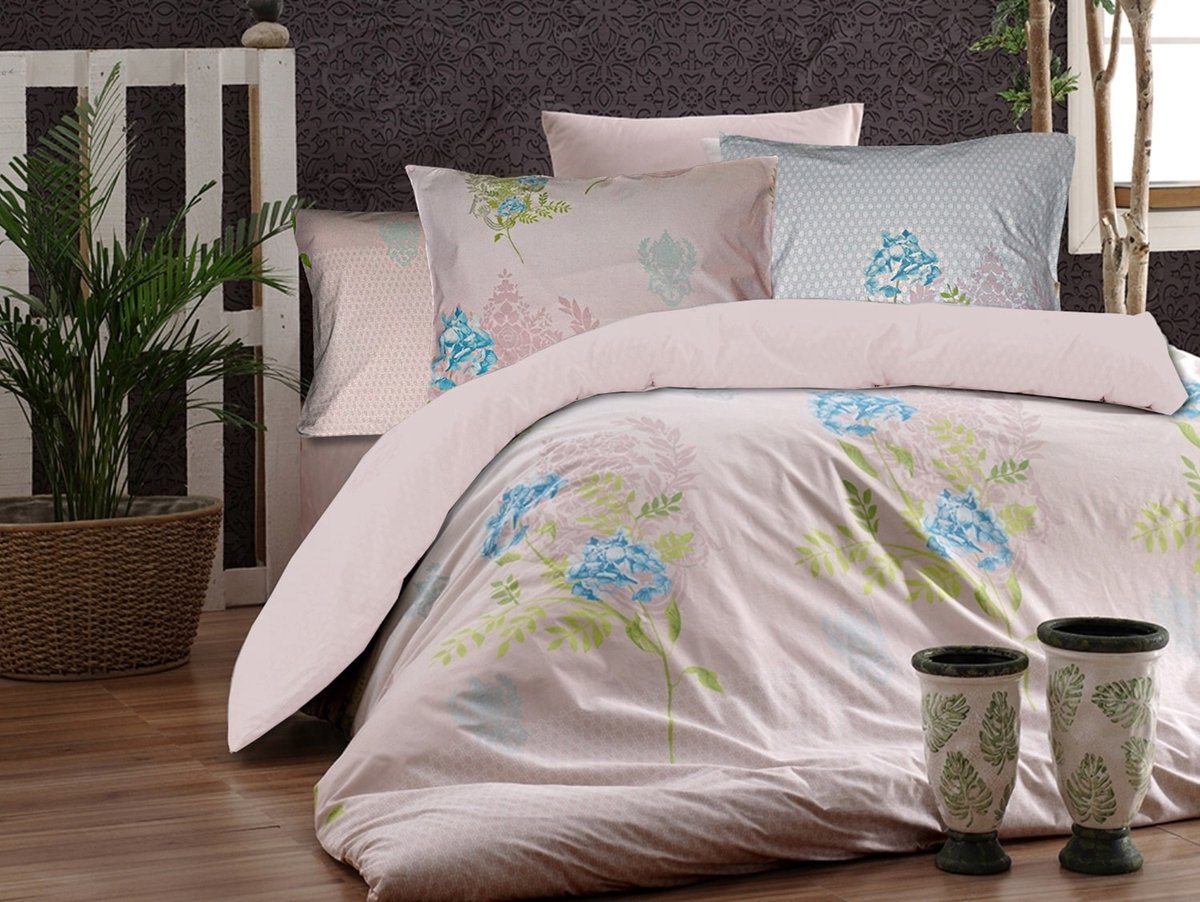 Cottonlove Exclusief Katoenen Dekbedovertrek 160x200cm - Ortanca Roze