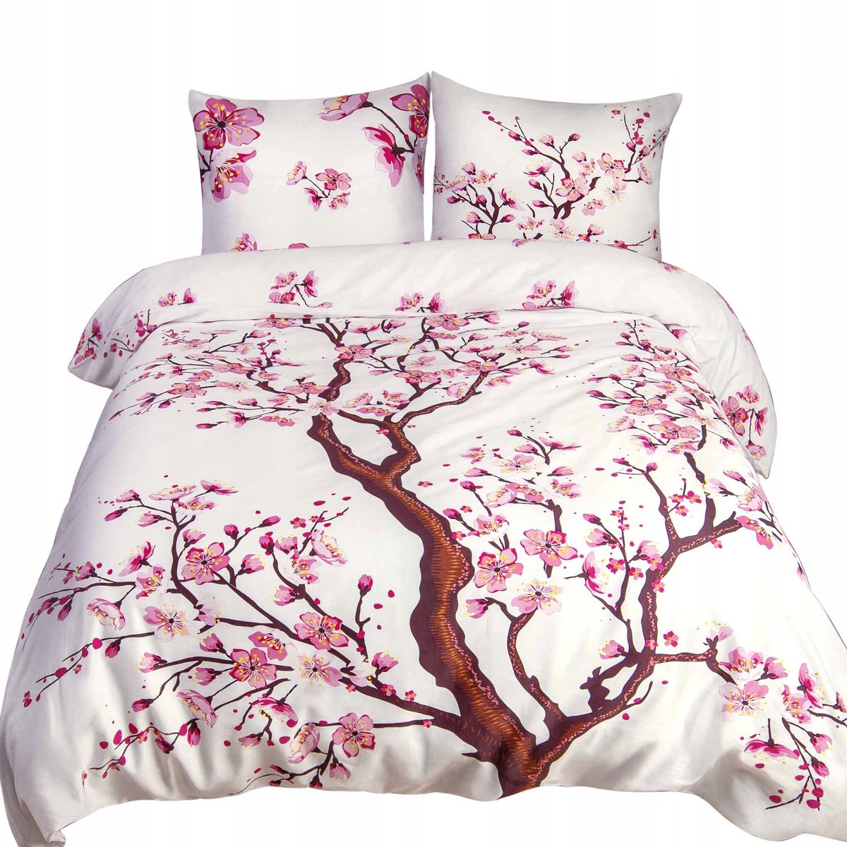 Katoenen satijnen beddengoed 160x200 cm met magnoliabloesem