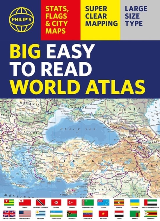 Philip's Big Easy To Read World Atlas (a3) - cover
