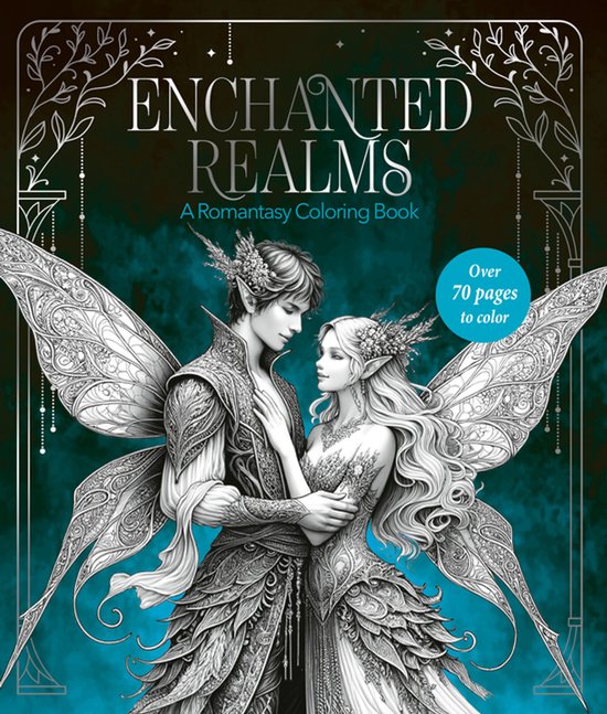 Enchanted Realms: A Romantasy Coloring Book - cover
