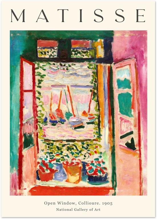Affiche Matisse - Fenêtre ouverte Collioure 1905 50x70 cm
