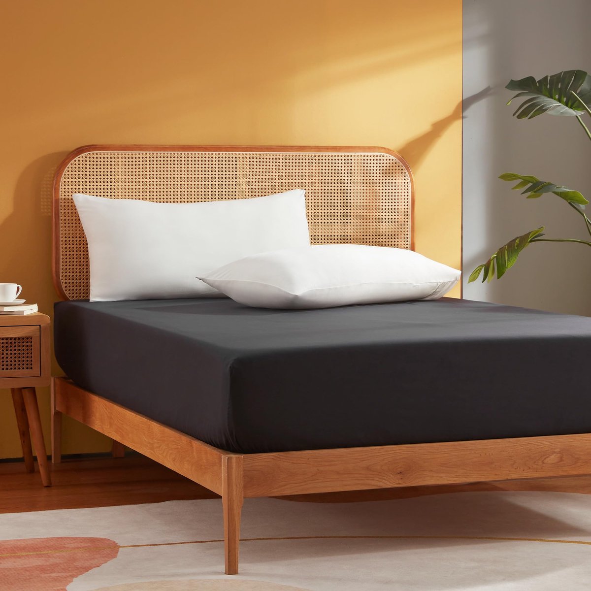 Ibenzoa Zacht en Ademend Hoeslaken 90x200 cm voor Comfortabel Slaapgenot zwart