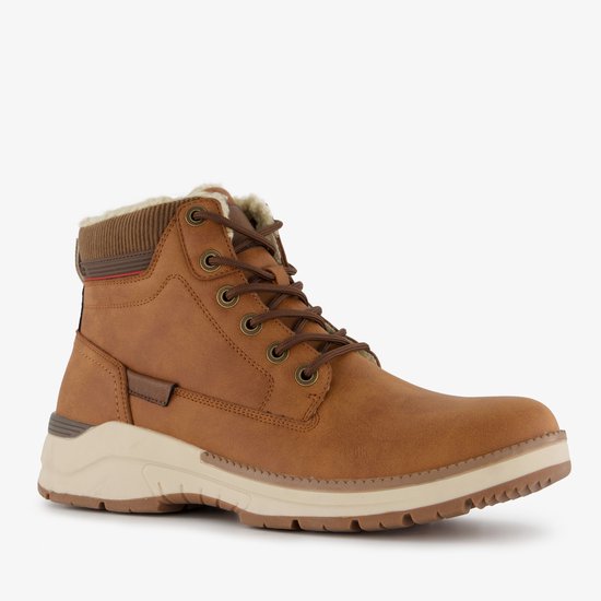 Blue Box gevoerde heren veterboots cognac bruin - Maat 43