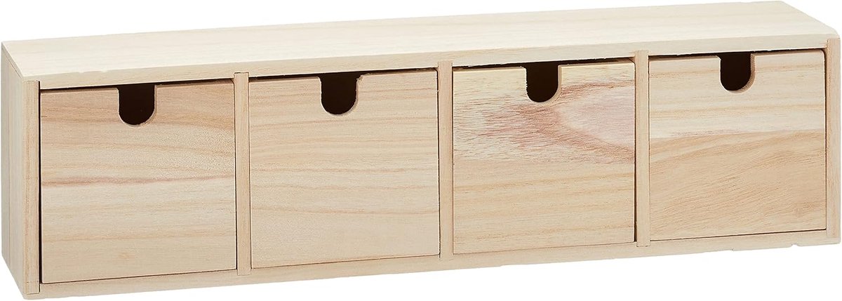 Ladekast van Hout - Beige, 44 x 10 x 15 cm - Perfect voor Organisatie
