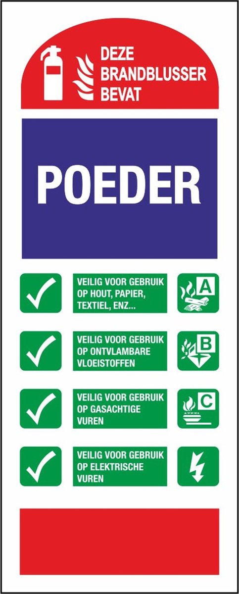 Gebruiksaanwijzing brandblusser bord - Poederblusser