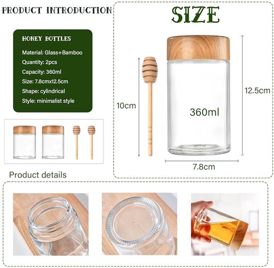 Ahhute Set van 40 44 ml mini-honingglazen van glas met houten lepels, gouden deksels, geschenkzakje, bijenhangers, jampotten, klein, perfect voor huwelijksgeschenken en feestgeschenken