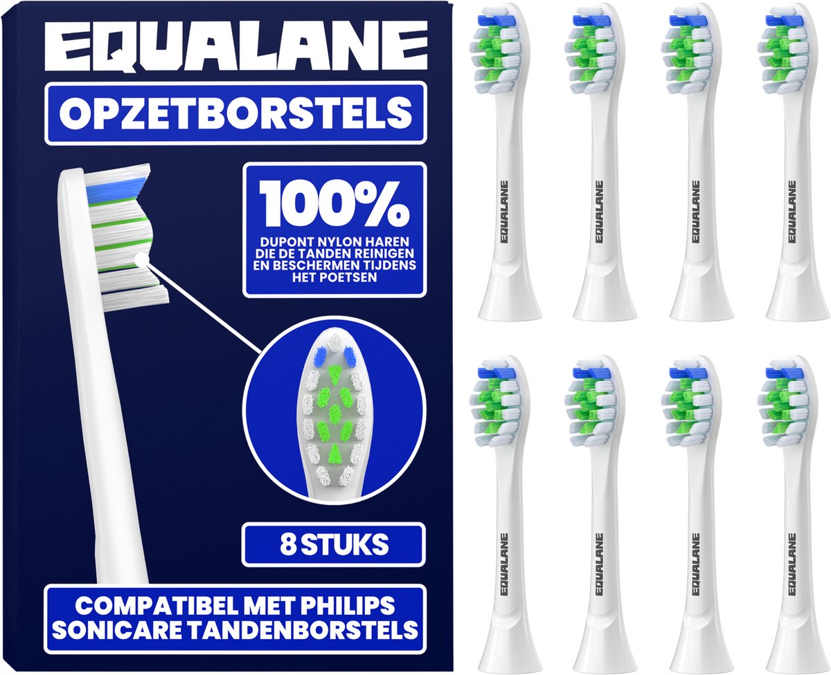 Opzetborstels geschikt voor Philips Sonicare - Universele Opzetborstels - Normale Borstelharen - Wit - 8 Stuks