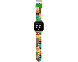Minecraft Kinder LED Digitale Horloge met Meerkleurige Siliconen Band