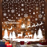 JOKILY 231 stuks raamafbeeldingen Kerstmis, zelfklevende raamdecoratie, raamstickers, pvc, raamdecoratie, raamafbeeldingen, Kerstmis, deuren, etalages, vitrines, glazen panelen, decoratie (3A