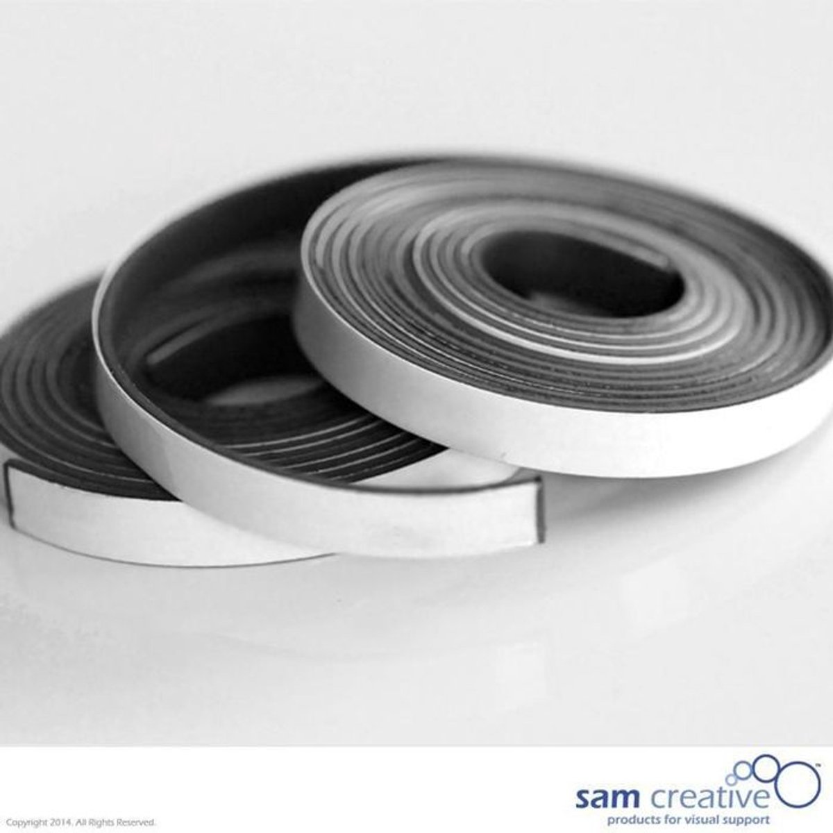 Sam Creative Magneetband 5mm - Whiteboard - Wit - 2 rollen