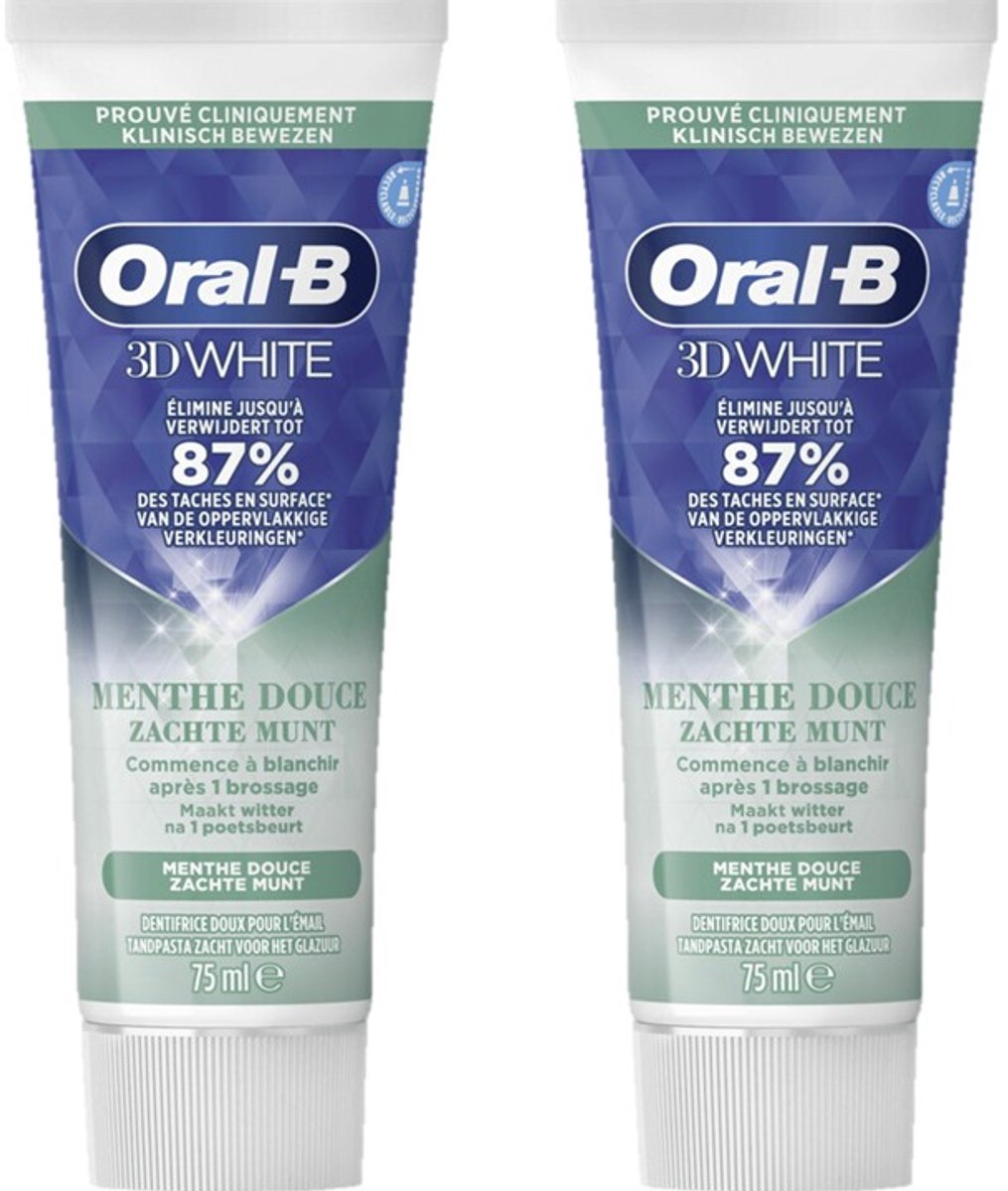 Oral-B Tandpasta - 3D White Soft Mint - 2 x 75 ml