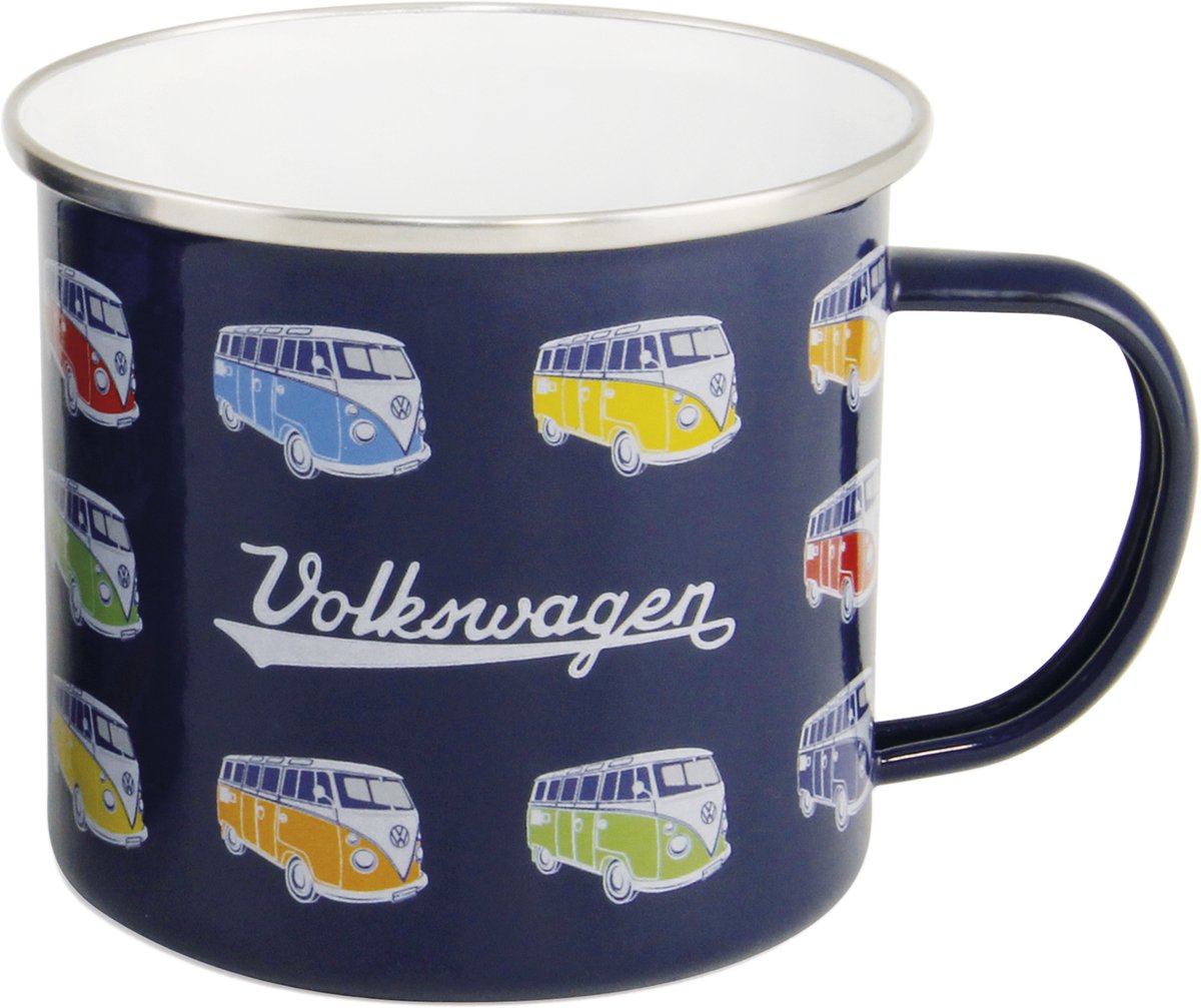 VW T1 Bus Emaille Mok 500ml - Parade/blauw