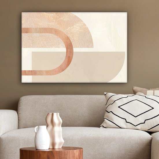 Toile Peinture Marbre - Rose - Abstrait - 60x40 cm - Décoration murale