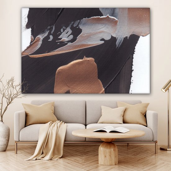 Tableau Peinture Abstrait - Peinture - Or - 180x120 cm - Décoration murale XXL
