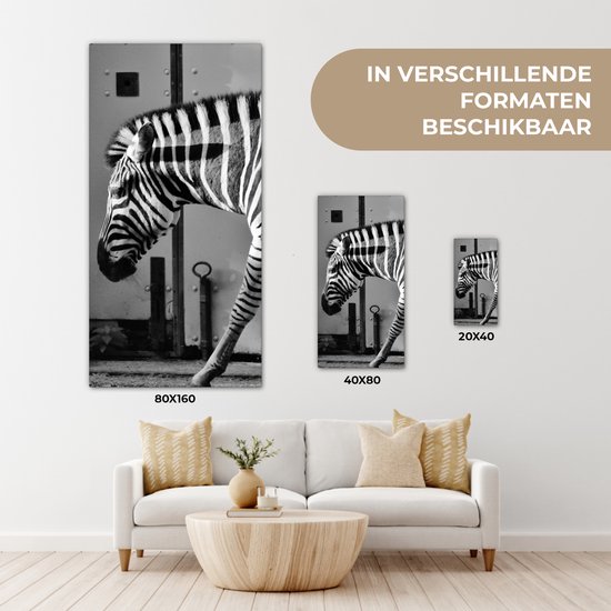 Peinture sur toile - Animaux sauvages - Zebra - Mur - Porte - Décoration murale - Toile - 20x40 cm - Tableau sur toile - Décoration de la maison