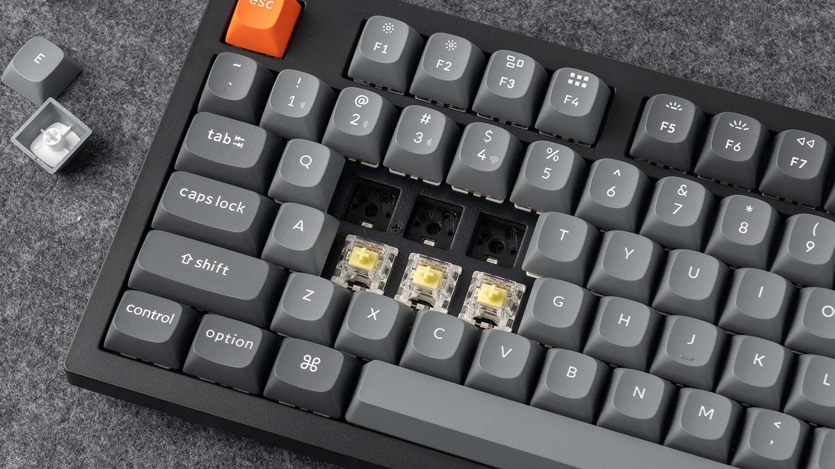 Keychron K10 Max QMK toetsenbord Universeel USB + RF Wireless + Bluetooth Amerikaans Engels Zwart thumbnail 2