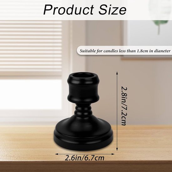 Zwarte metalen kandelaar - set van 2 - kerstdecoratie