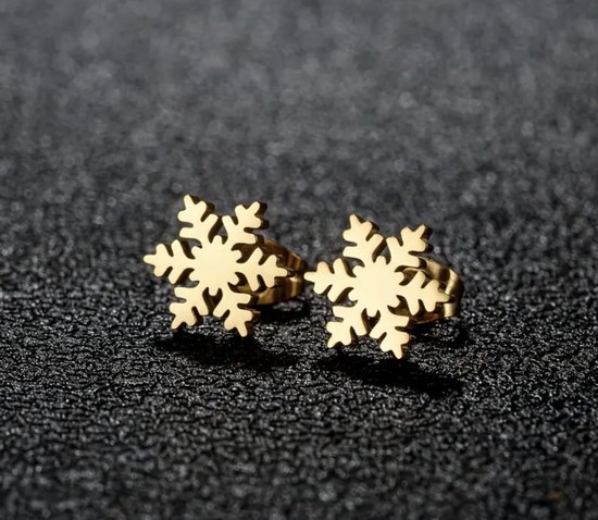 Noël - Ambiance - flocon de neige - or - clou - boucle d'oreille - bijoux - cadeau