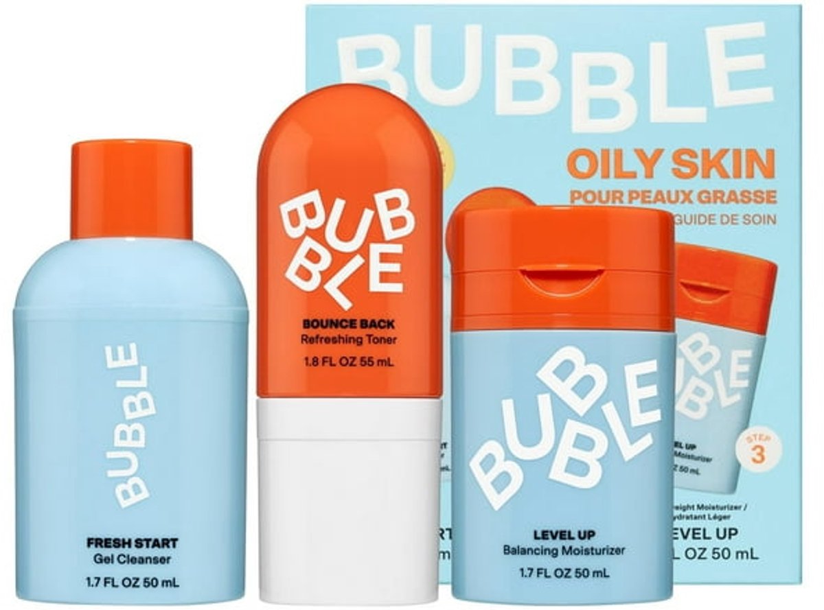 Bubble Skincare 3-Step Balancing Bundle – Skincare Set voor Normale, Vette & Gecombineerde Huid