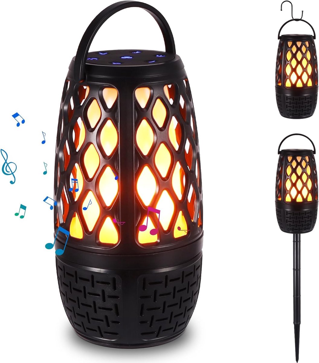 Draagbare Waterdichte Bluetooth Vlamluidspreker met LED Licht voor Buiten en Camping