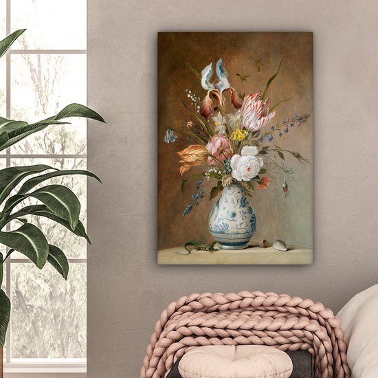 Peinture sur toile Fleur Nature Morte - Balthasar van der Ast - Oude Meesters - 60x90 cm - Décoration murale