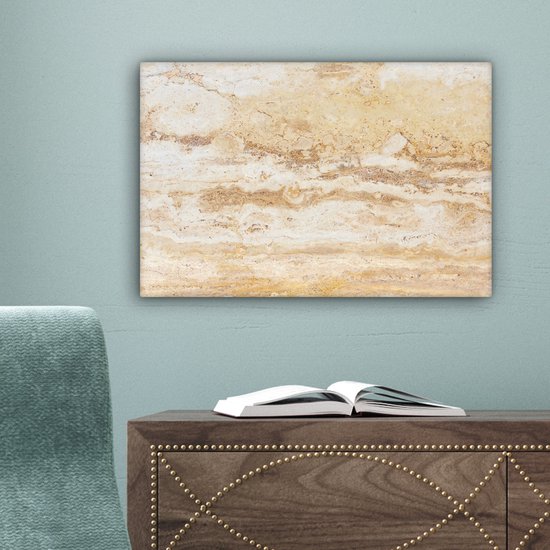 Peintures sur toile Marbre - Sable - Texture - 30x20 cm - Décoration murale