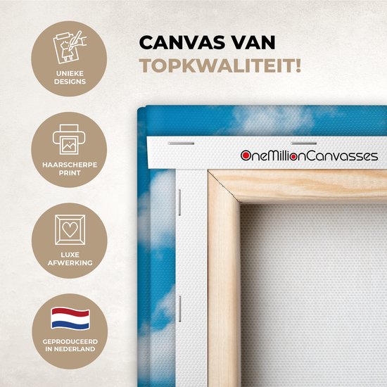 Tableau sur toile Mer - Nuages ​​- Blauw - 90x90 cm - Décoration murale