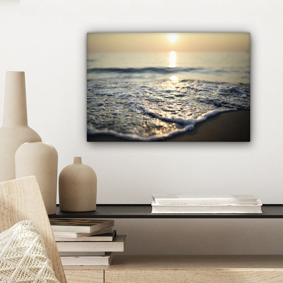 Peintures sur toile Mer - Soleil - Plage - 30x20 cm - Décoration murale