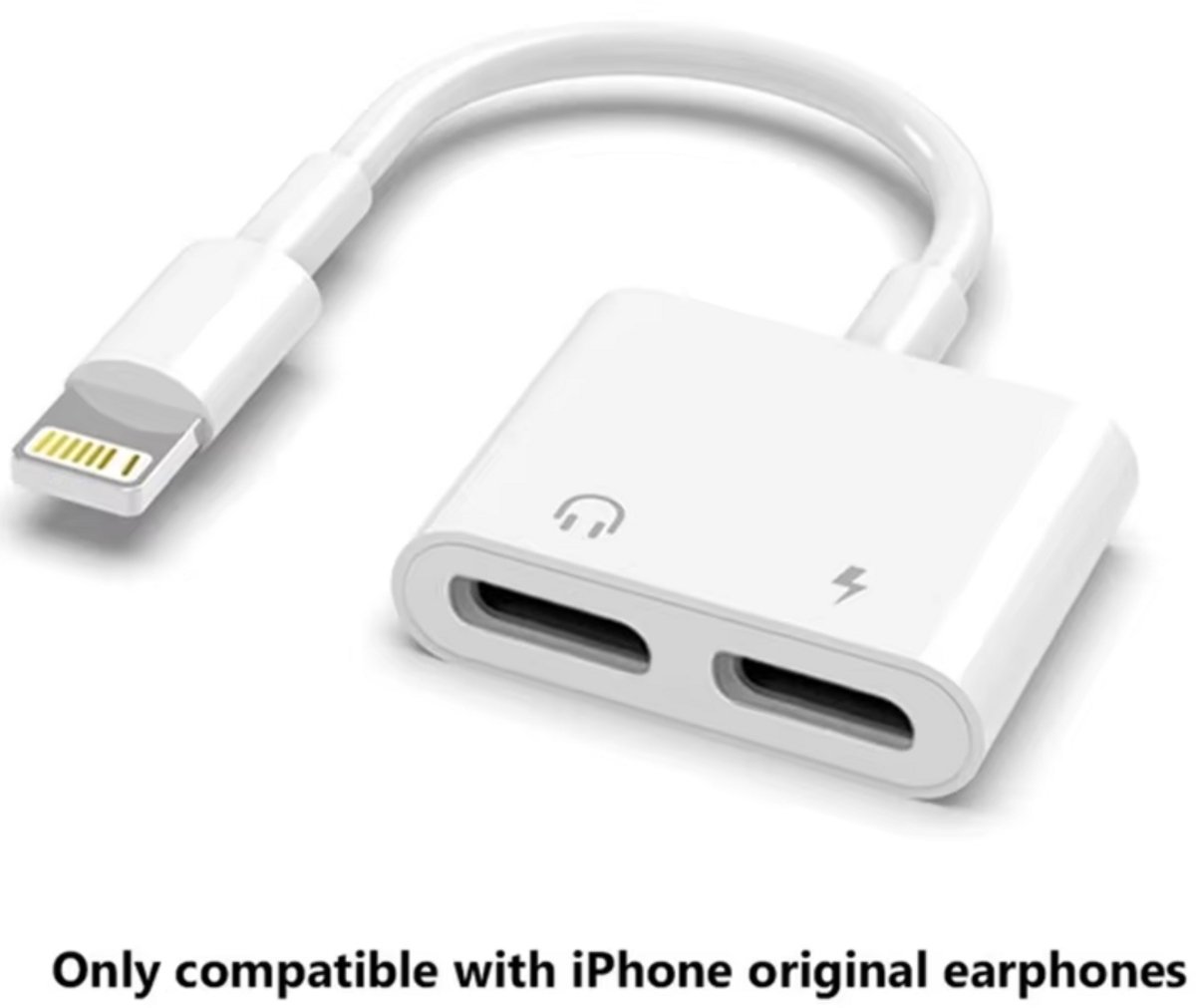 Lightning naar Dubbele Lightning Splitter – 2-in-1 Audio & Opladen Adapter – Voor iPhone & iPad
